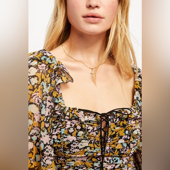 Free People Mabel Printed Blouse, Size XS - Picture 4 of 12